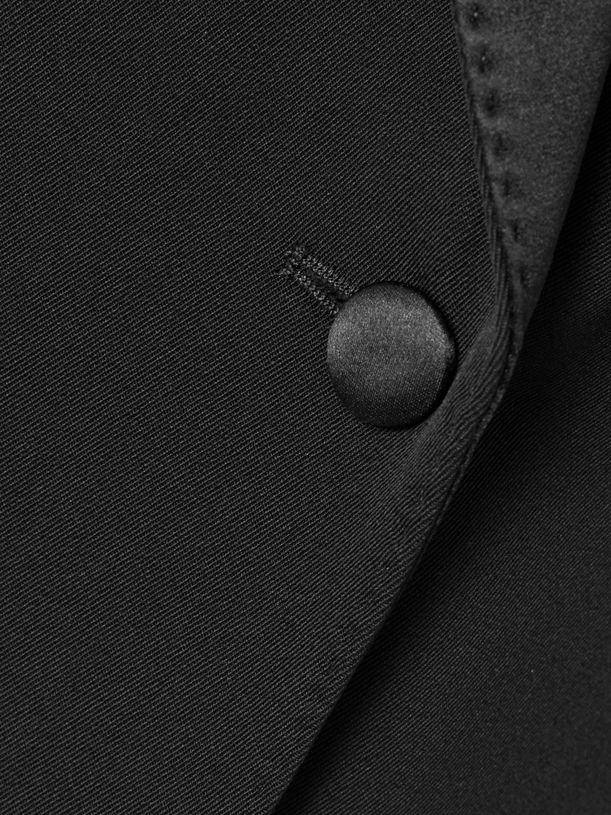 Dolce & Gabbana Double-breasted Satin-trimmed Wool-blend Blazer In Black