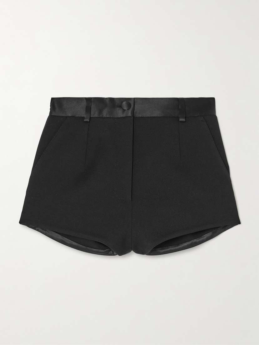 Dolce & Gabbana Satin-trimmed Wool-blend Shorts