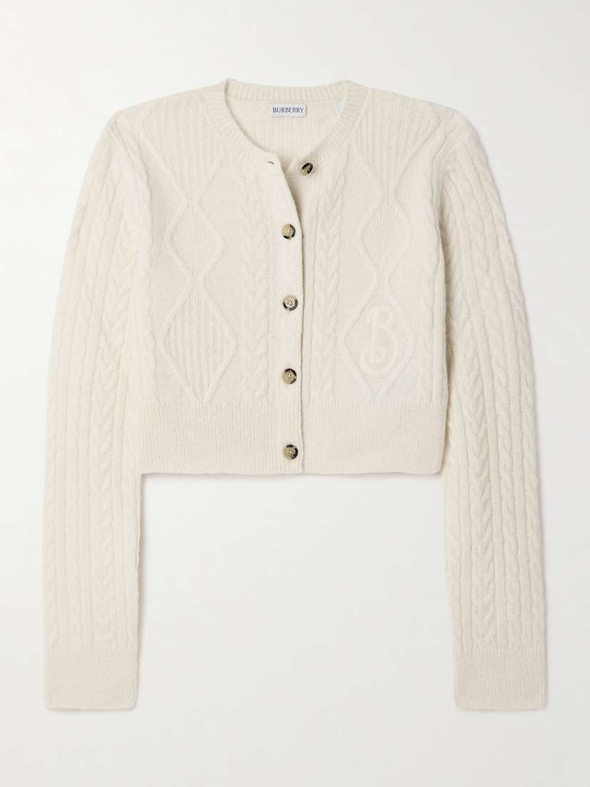 Burberry Cropped Cable-knit Cardigan