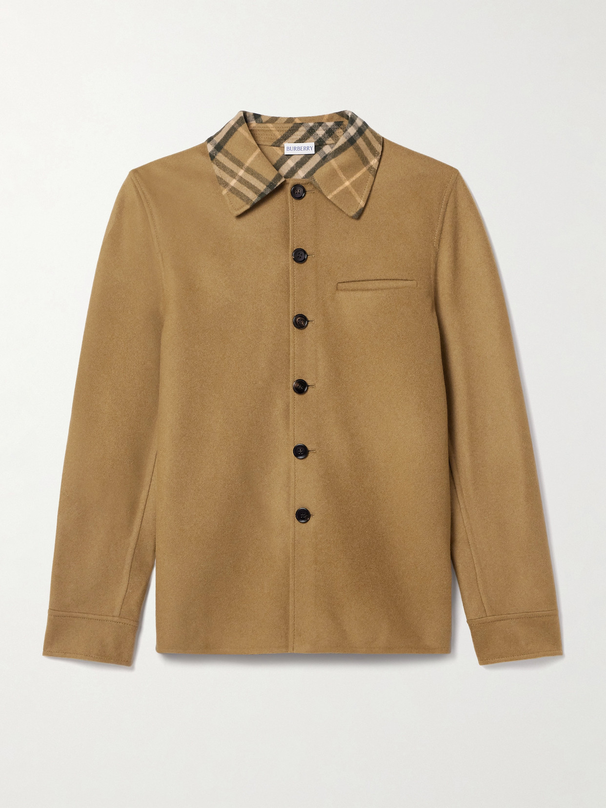 Burberry Cie Check Collar Shirt Jacket In Brown