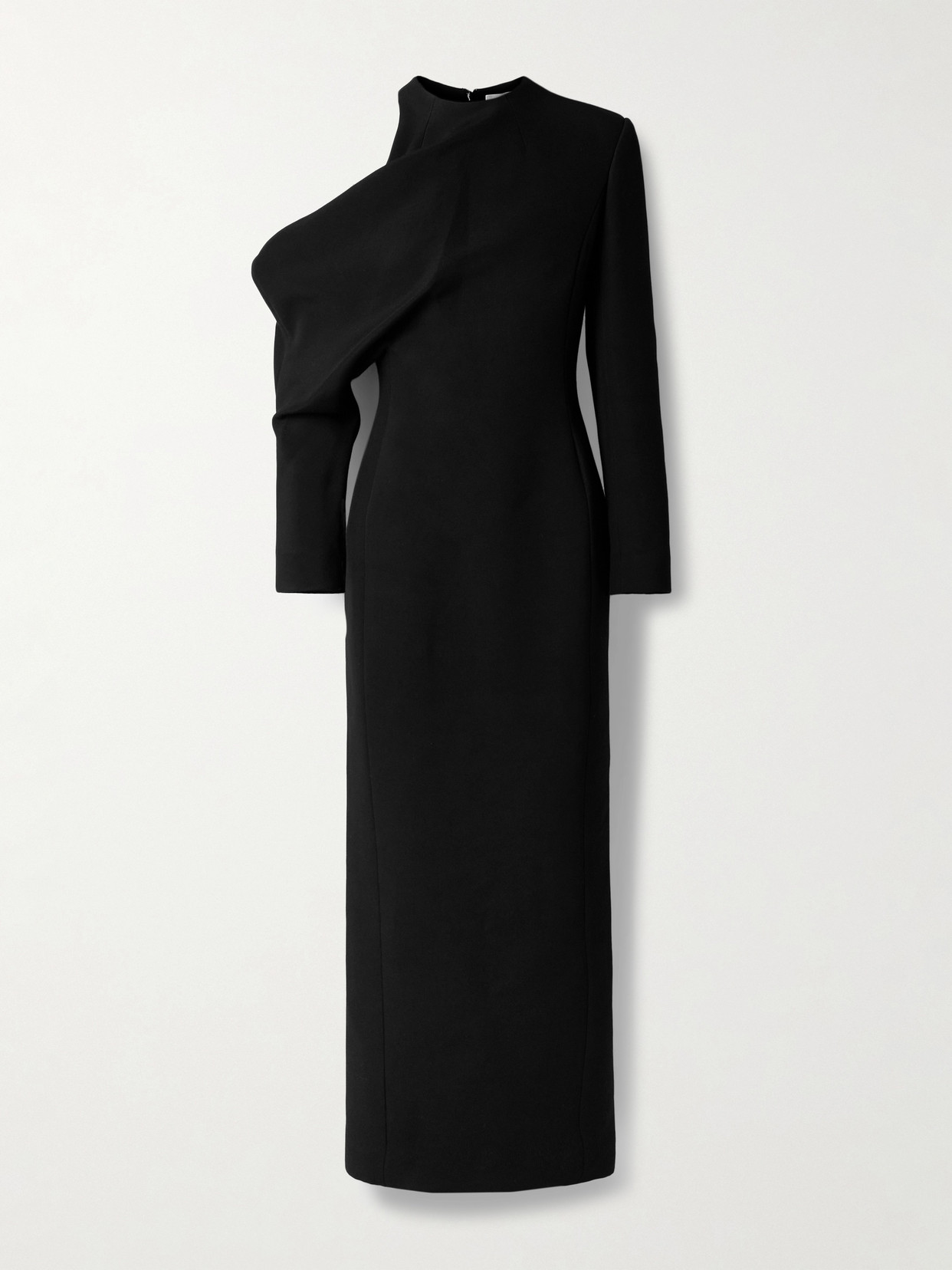 KHAITE - Trey Cold-shoulder Draped Cady Maxi Dress - Black