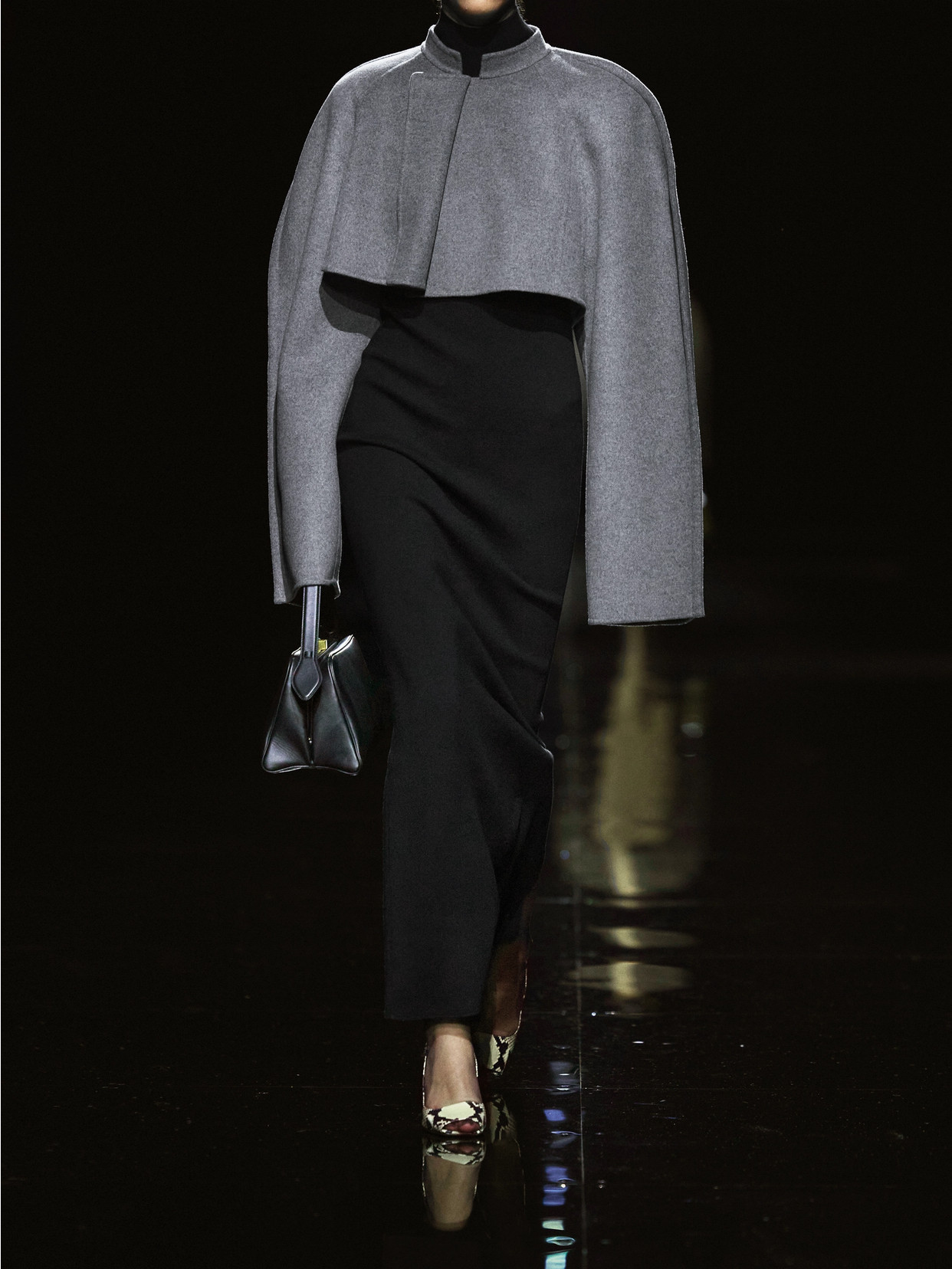 Khaite Storm Wool-blend Turtleneck Midi Dress In Black