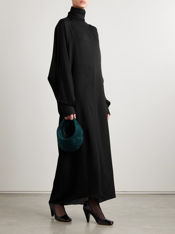 KHAITE Lexi open-back tie-neck silk-chiffon turtleneck maxi dress
