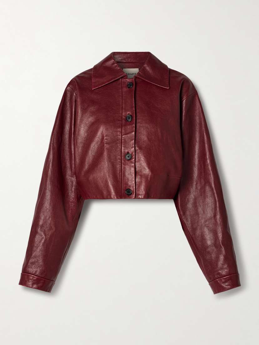 Khaite Sue Cropped Leather Jacket