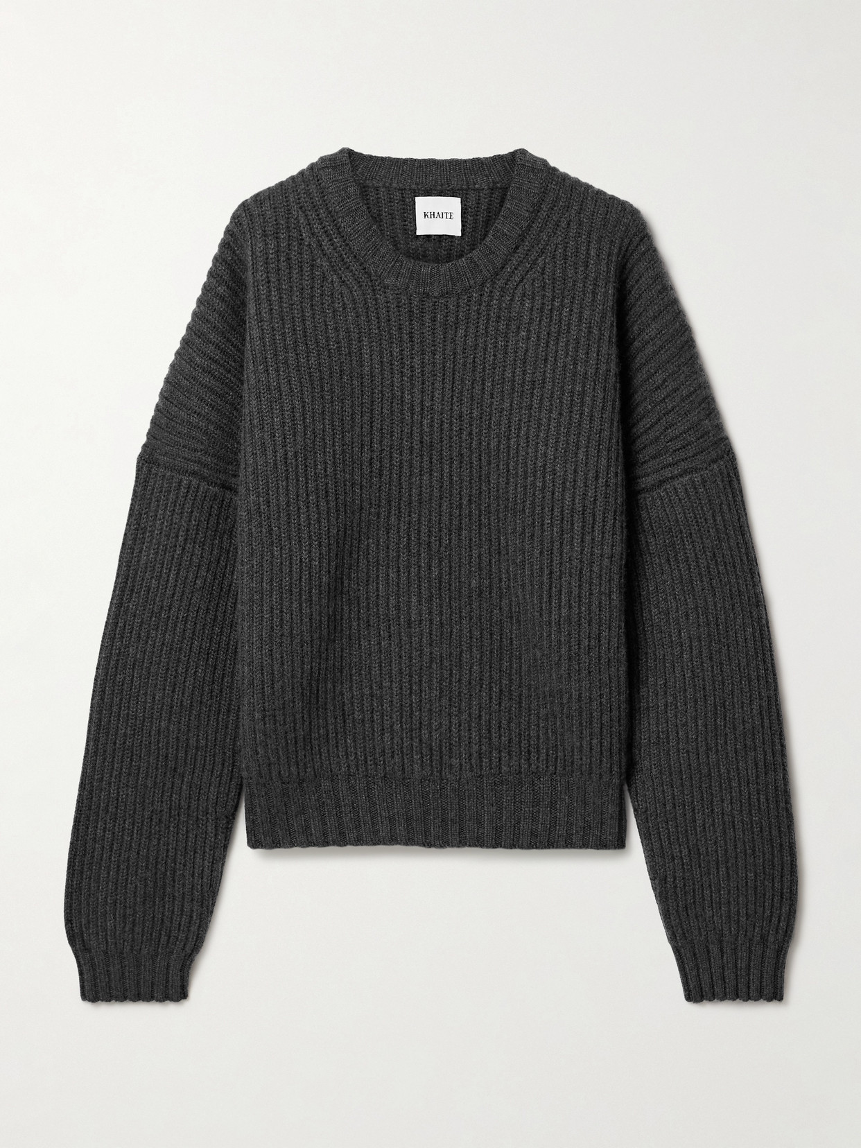 Khaite Manuela Ribbed Cashmere Jumper In Grey