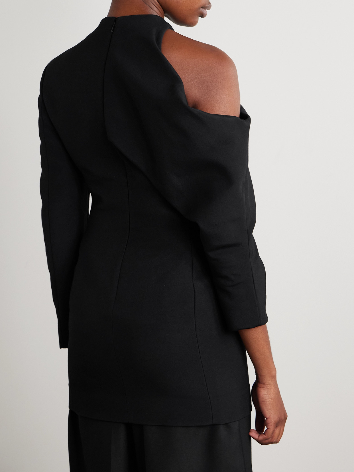 Tristan One-Shoulder Draped Cady Top