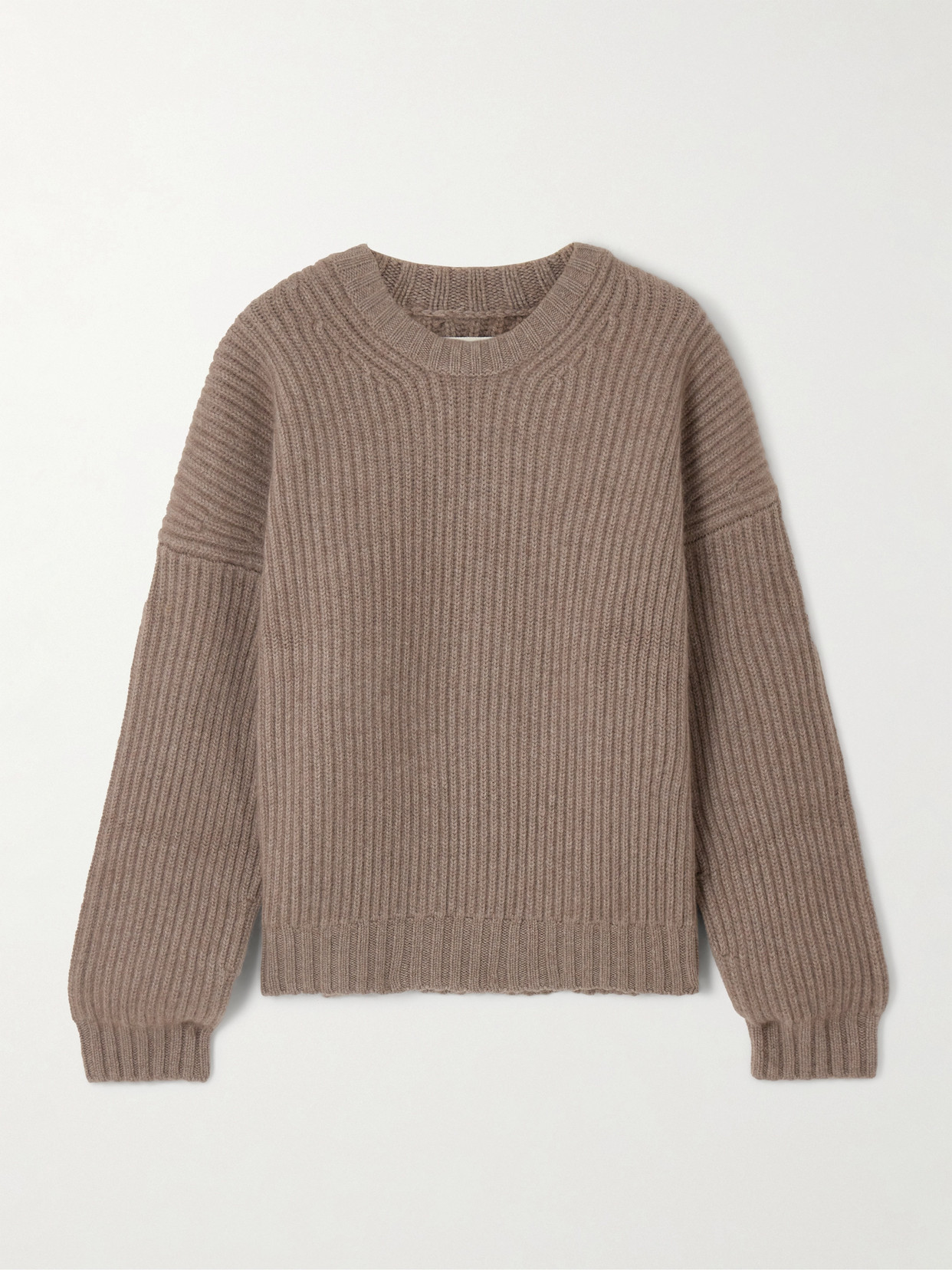 Khaite Manuela Ribbed Cashmere Jumper In Brown