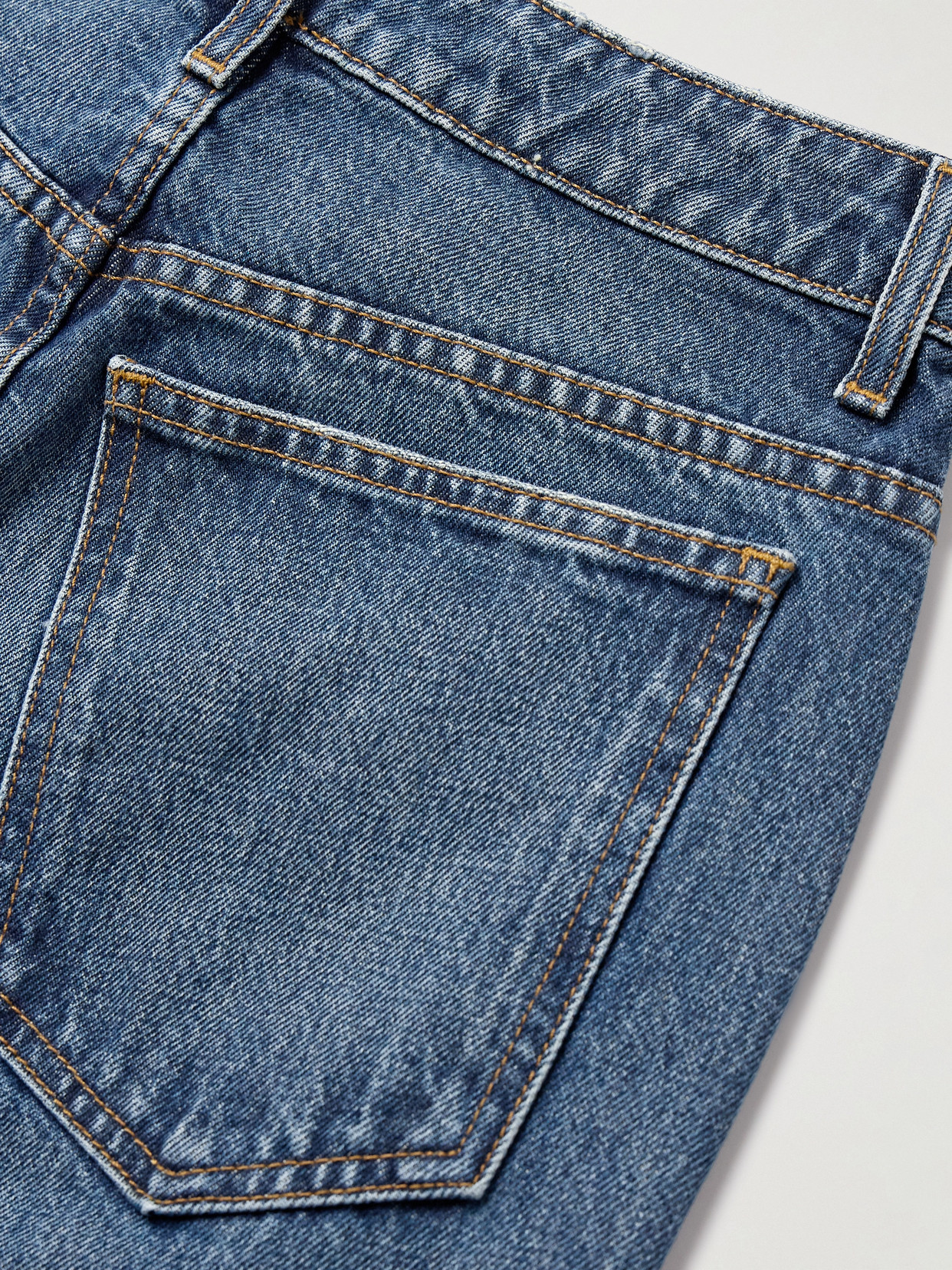 Khaite Abigail Cropped High-rise Straight-leg Jeans In Blue