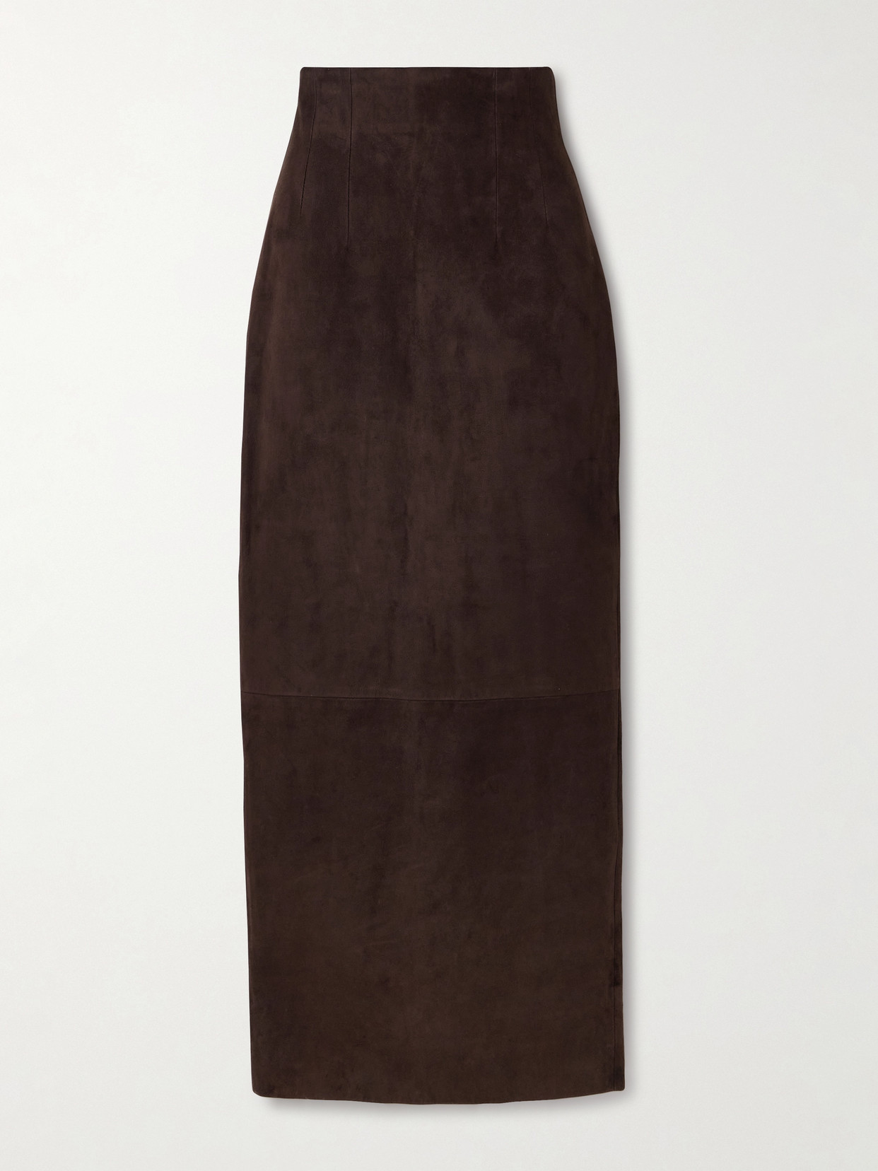 KHAITE LOXLEY SUEDE MIDI SKIRT