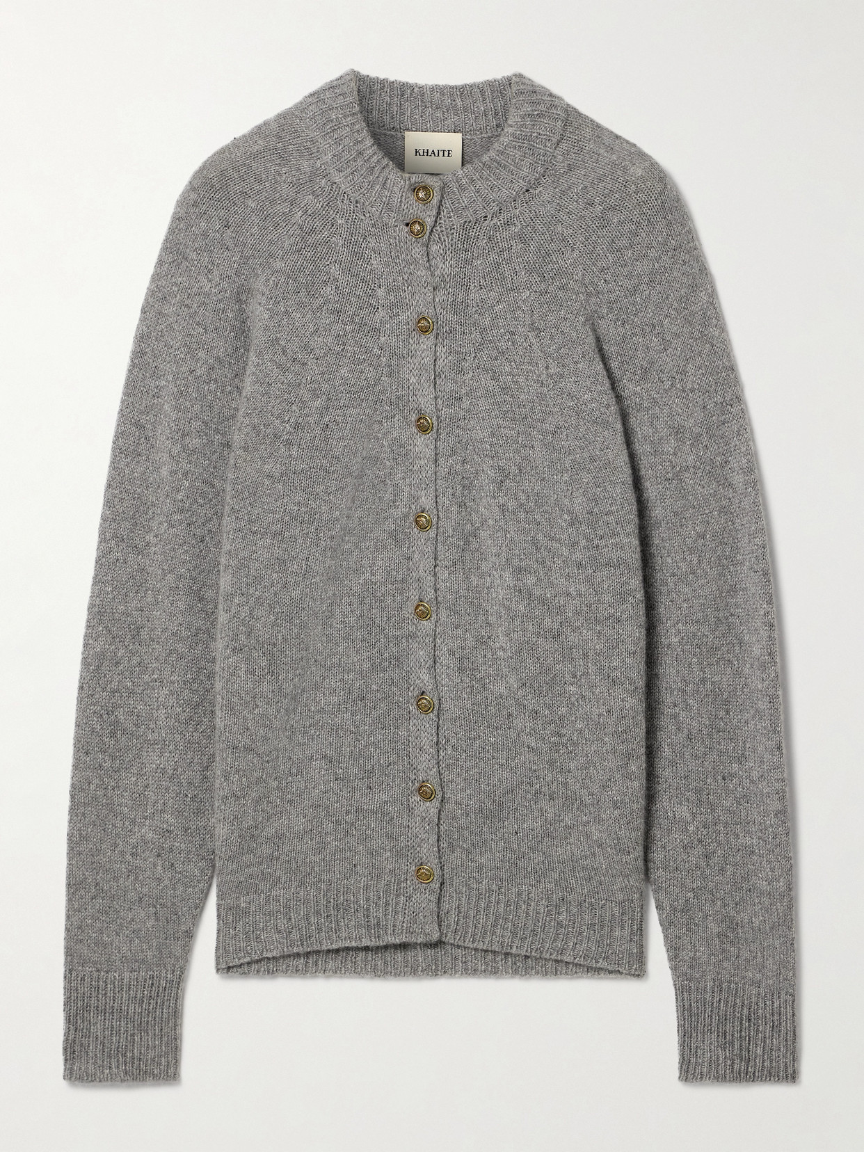 Khaite Ambre Cashmere-blend Cardigan In Gray