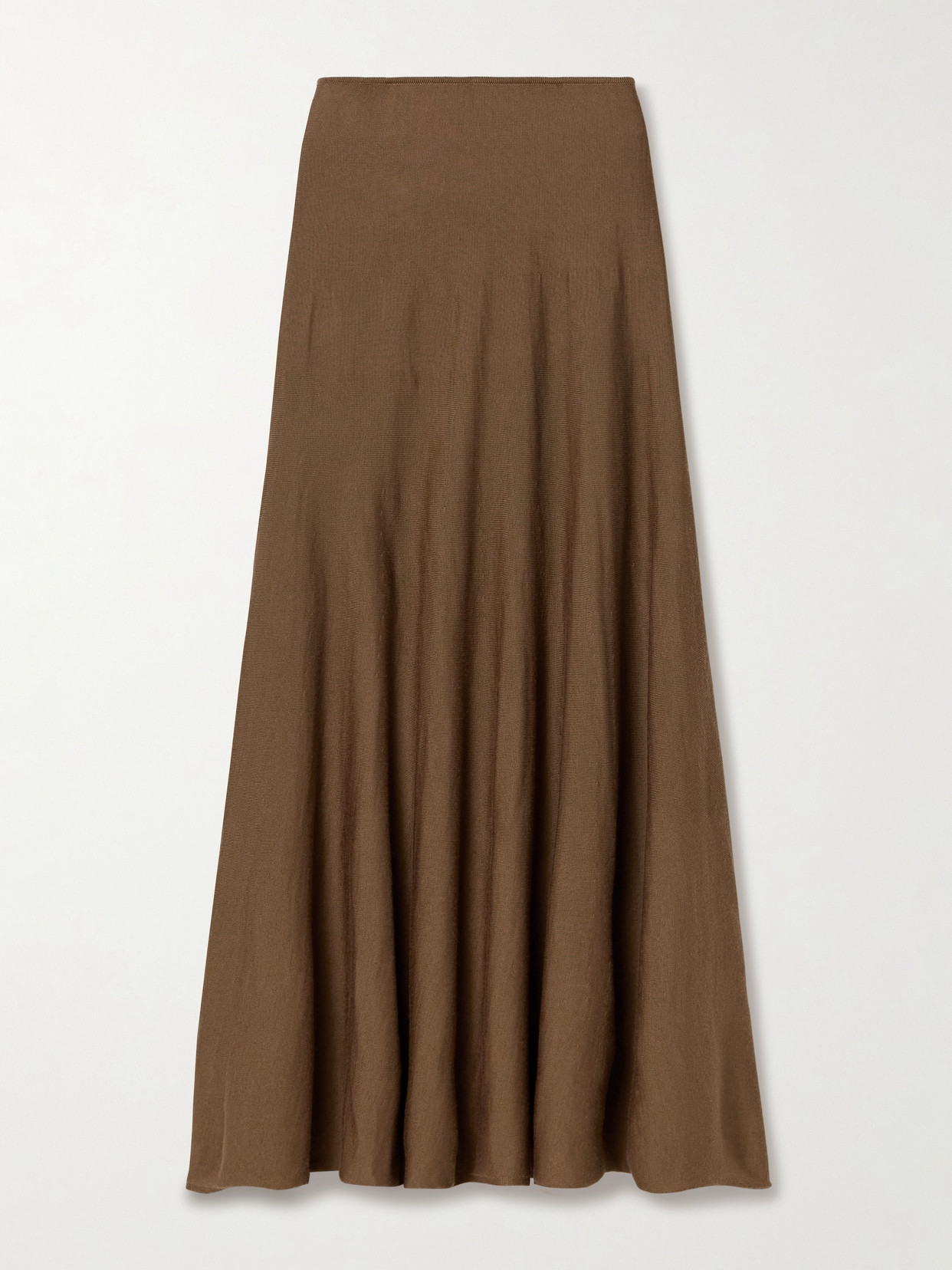 KHAITE - Mayu Wool-blend Midi Skirt - Brown