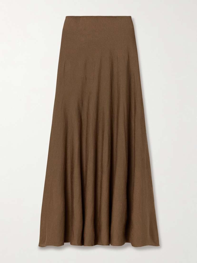 Khaite Mayu Wool-blend Midi Skirt