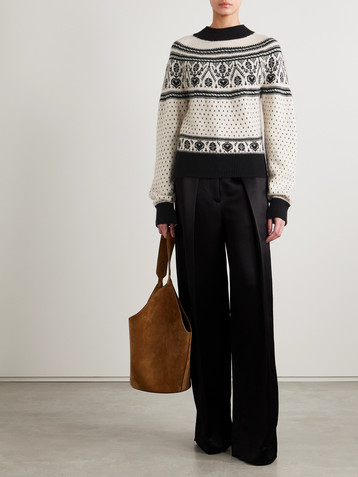 KHAITE Guy intarsia cashmere-blend sweater