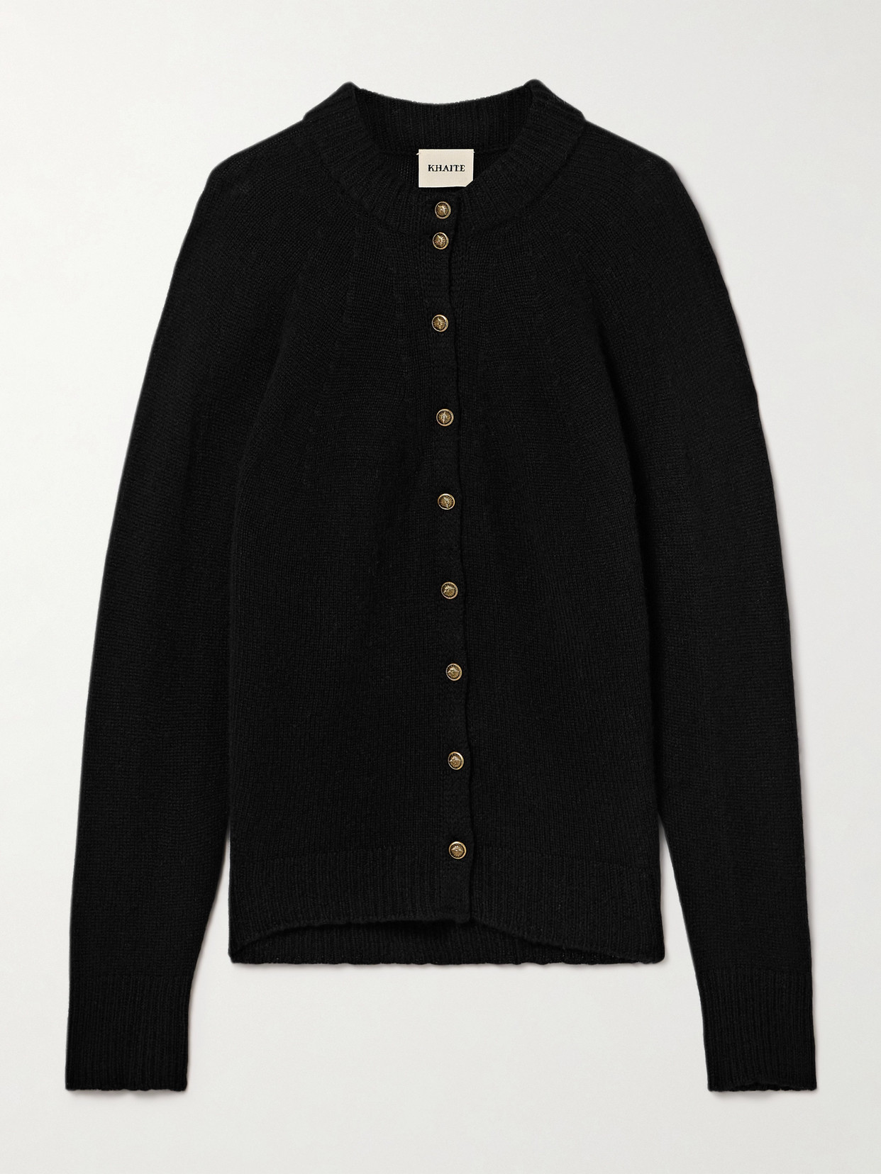 Khaite Brieta Merino Wool Blend Cardigan In Black