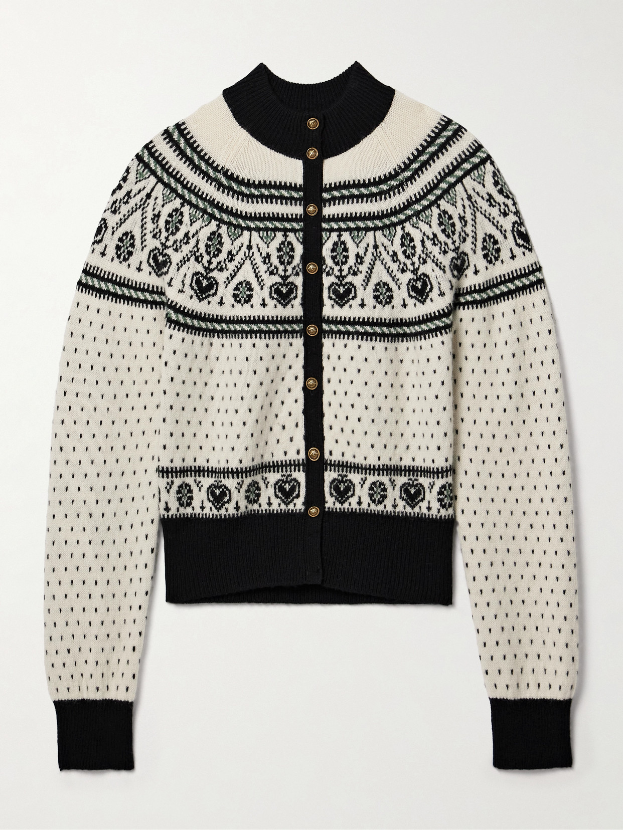 KHAITE - Marc Intarsia Cashmere-blend Cardigan - Cream