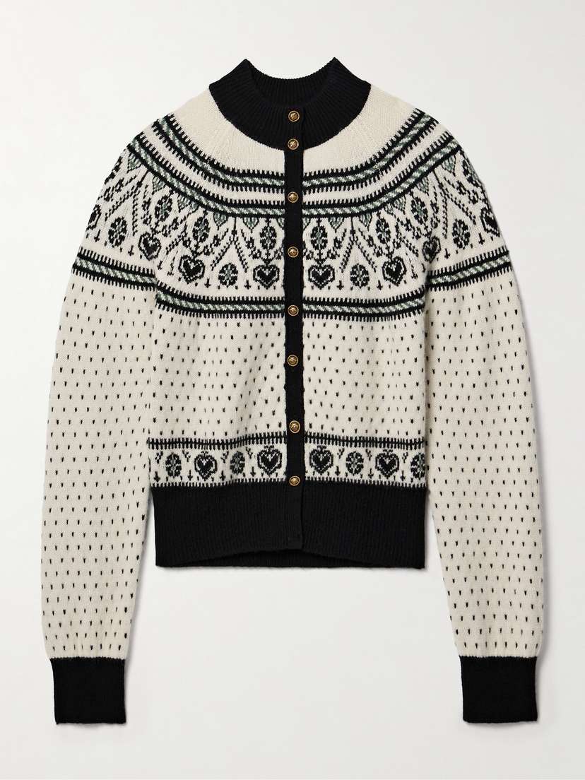 Khaite — Marc intarsia cashmere-blend cardigan