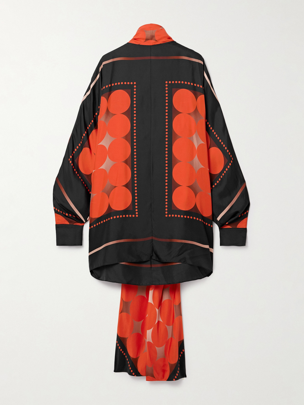 Khaite Argo Oversized Printed Silk-twill Shirt In Black