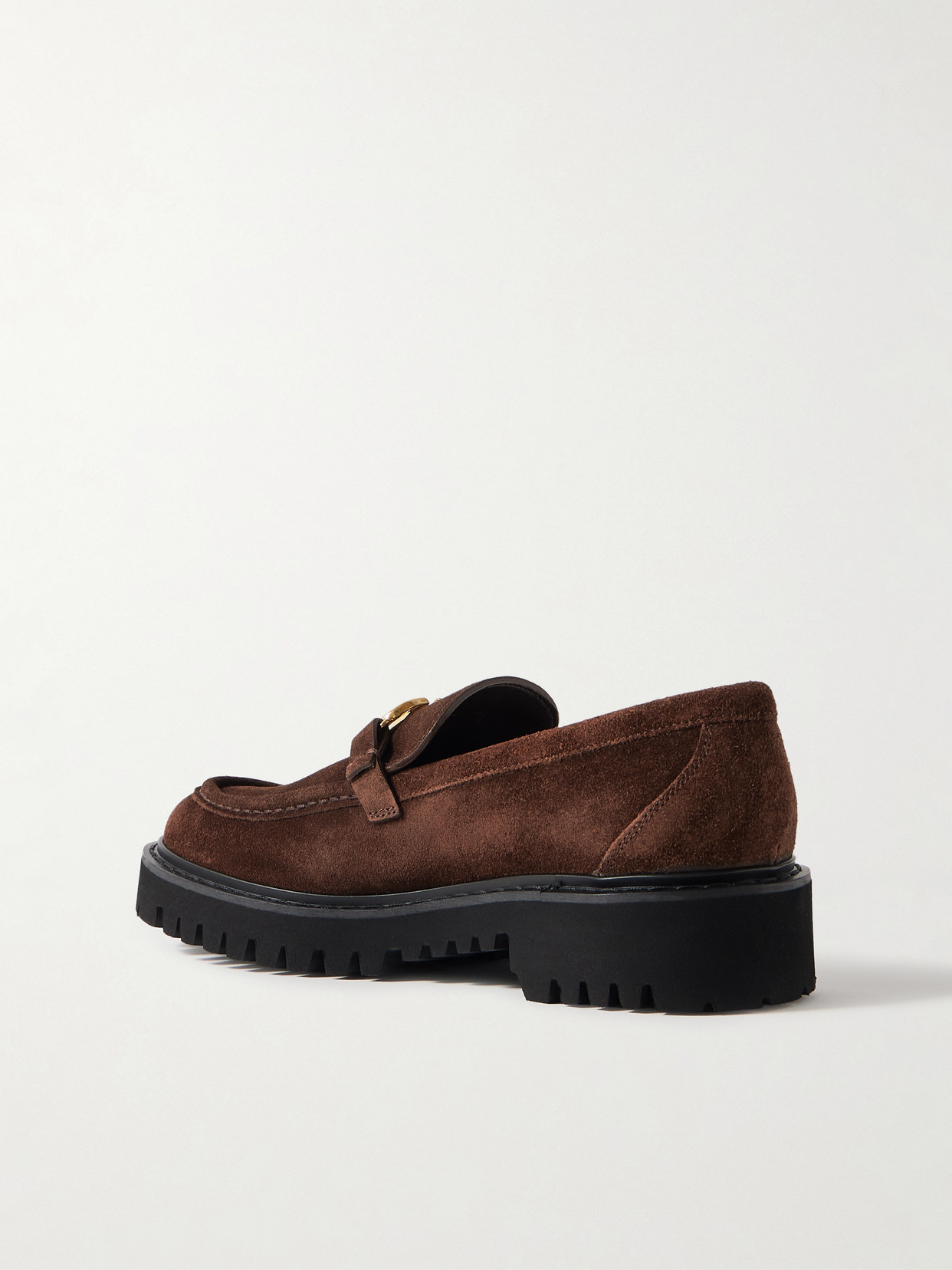Valentino Vlogo 30 Suede Loafers In Brown