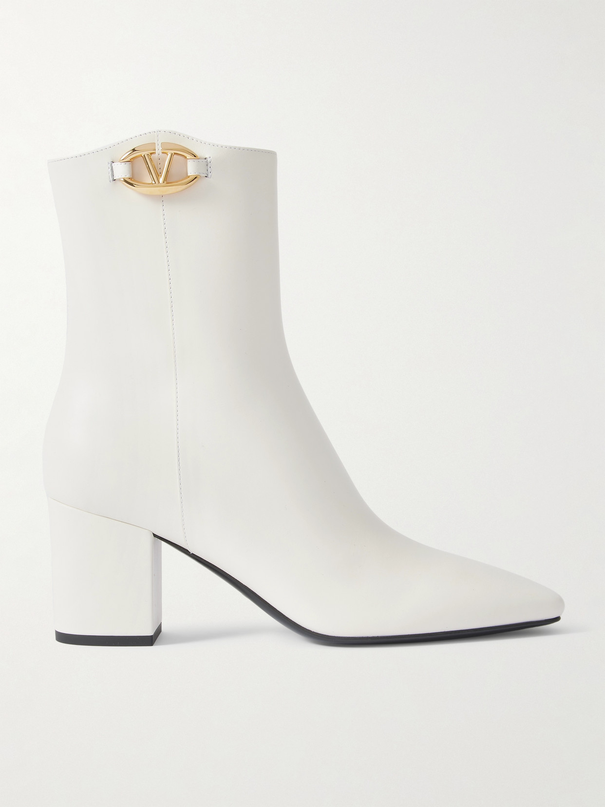 Valentino Garavani - Vlogo Bold 70 Leather Ankle Boots - Ivory