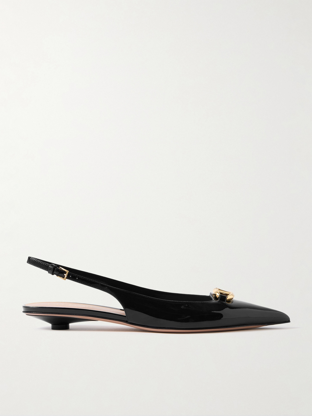 Valentino Vlogo Signature Leather Slingback Pump In Black