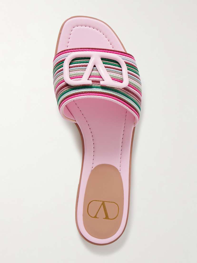 Valentino Garavani Vlogo Leather Slides