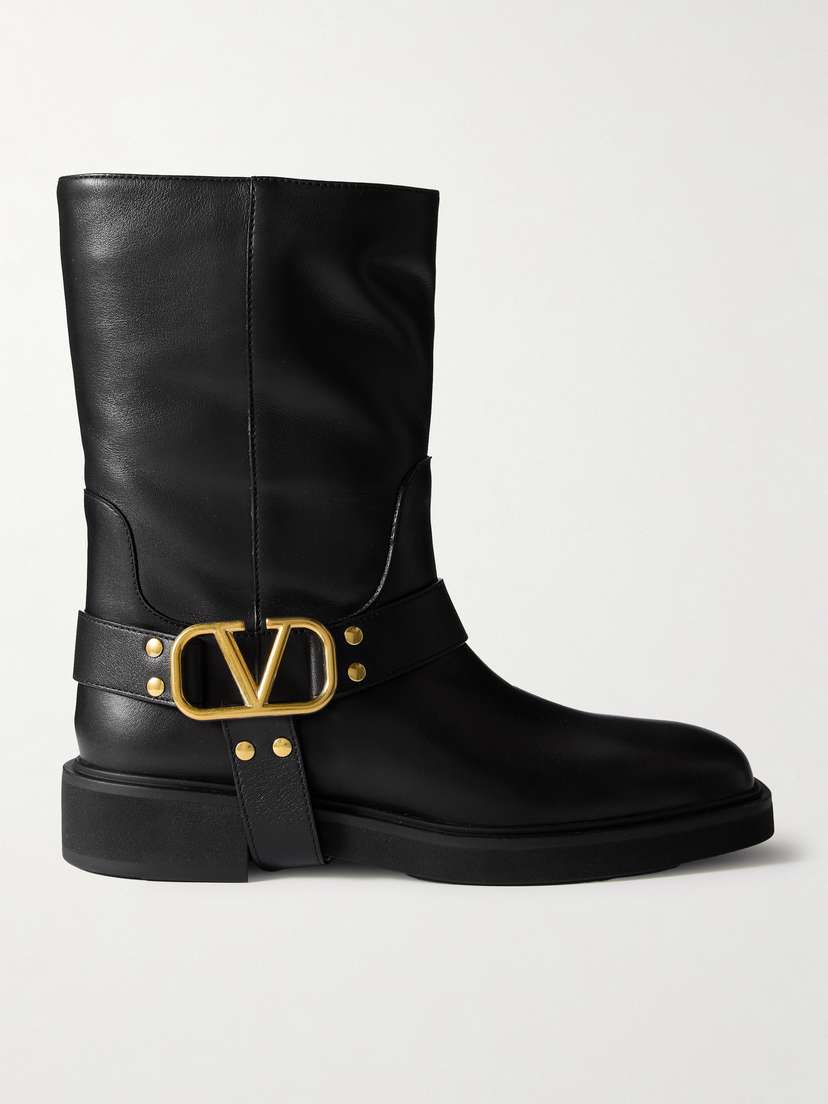 Valentino Garavani Embelished Leather Ankle Boots