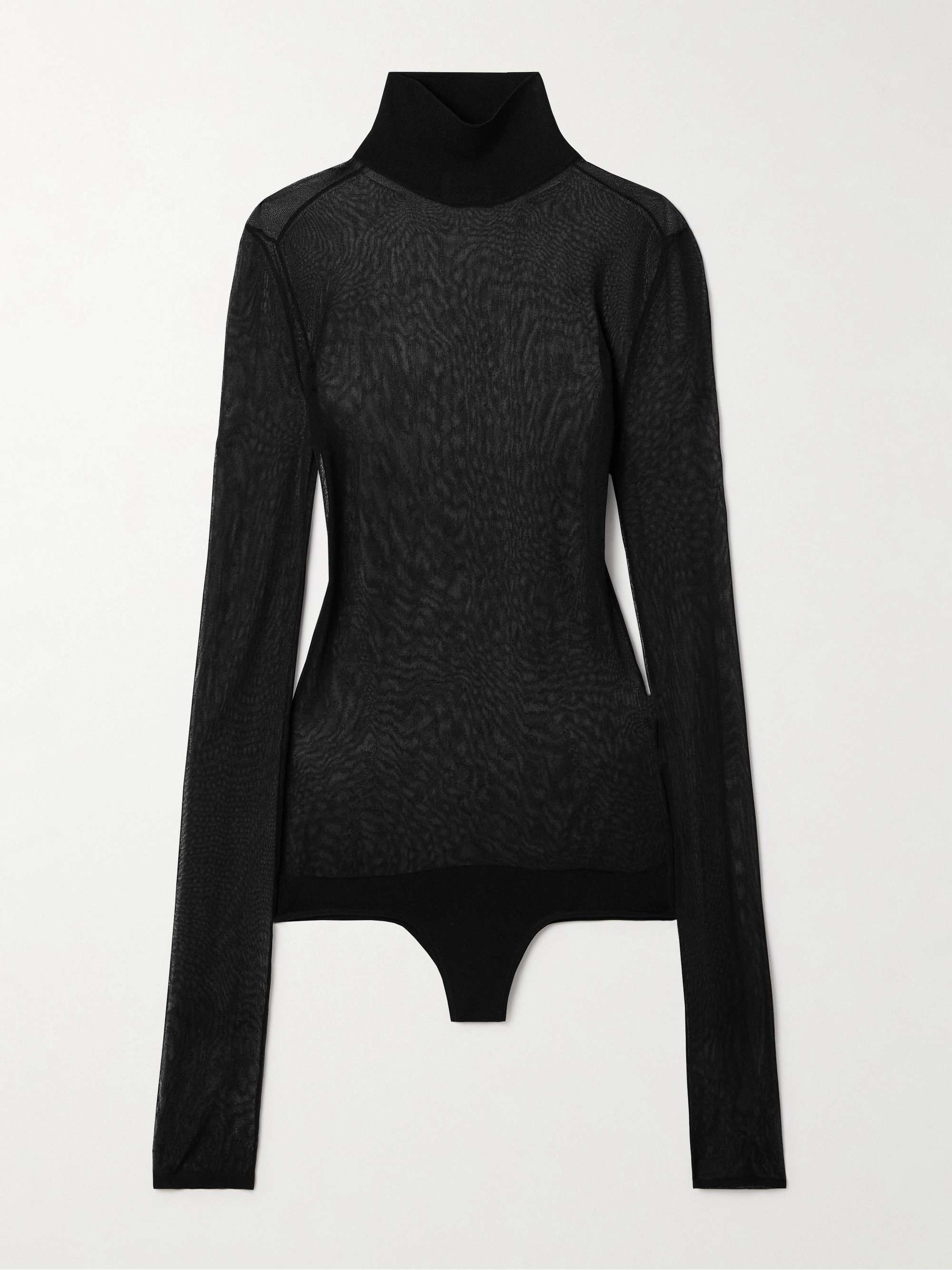 KHAITE Tallin mesh turtleneck thong bodysuit NET A PORTER