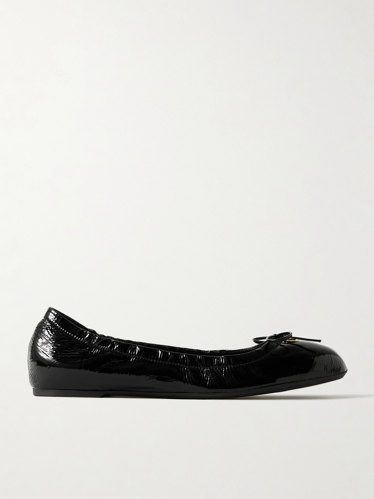 Valentino Vlogo Signature Ruched Slip-on Ballerina In Black