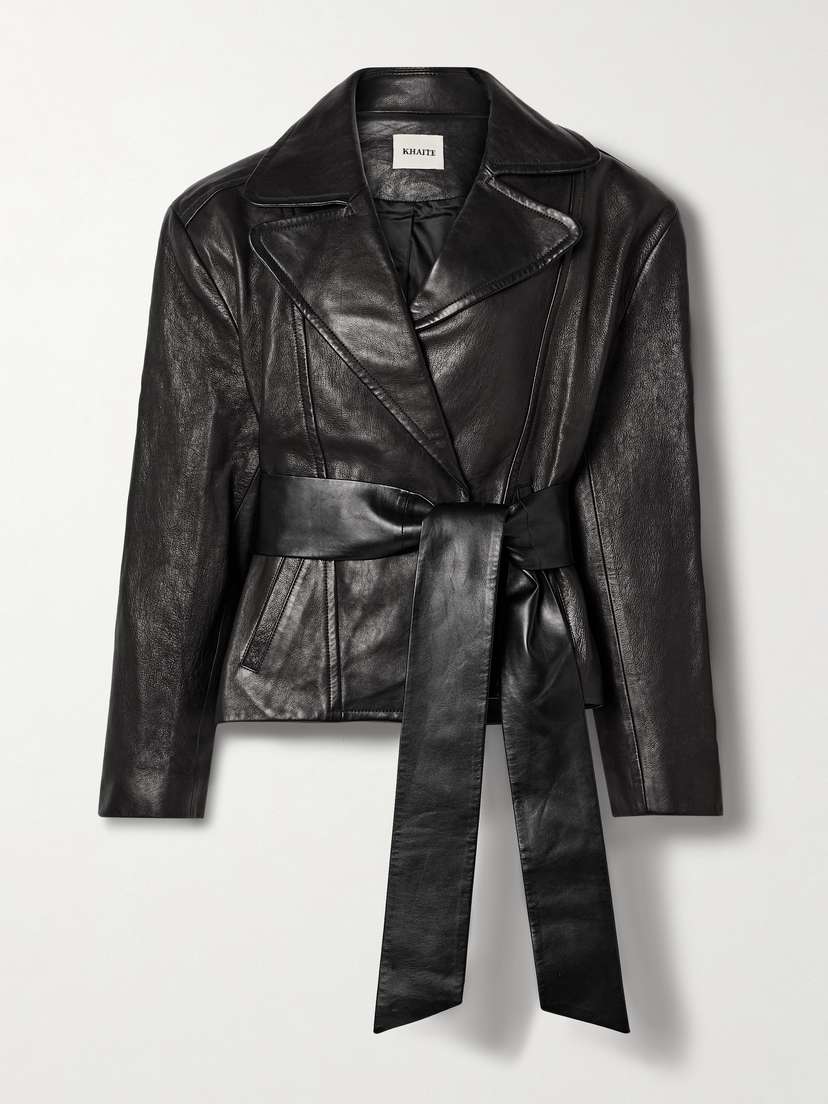 Khaite Dolores Belted Leather Jacket