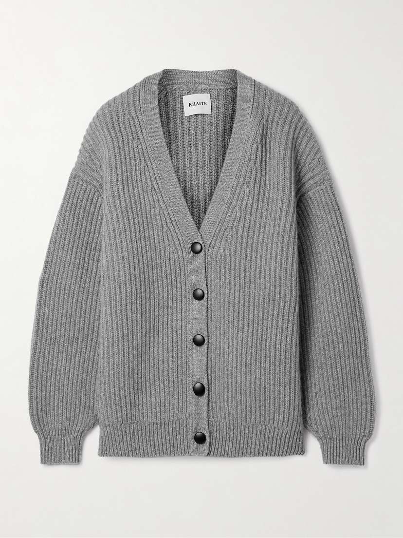 Khaite Wren Oversized Ribbed Cashmere Cardigan