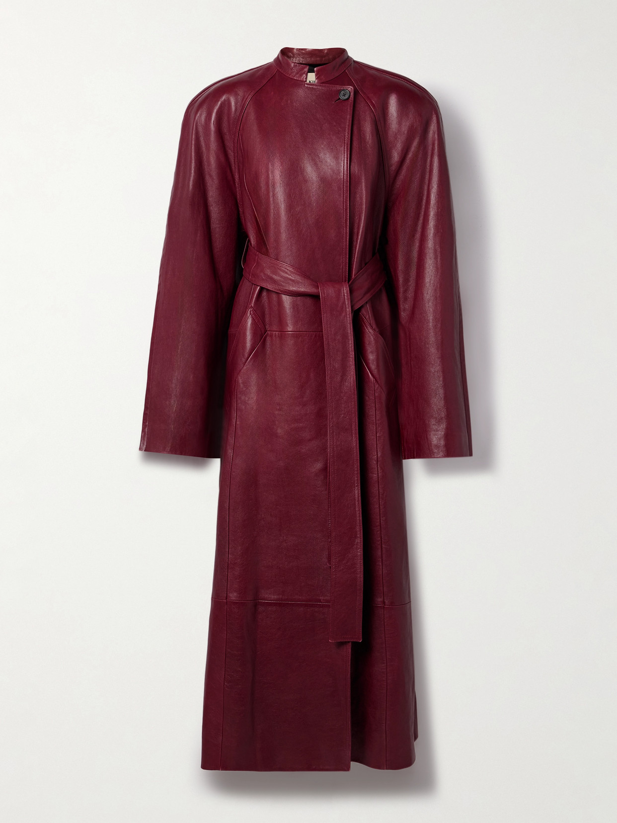 KHAITE - Rothen Oversized Belted Leather Coat - Red
