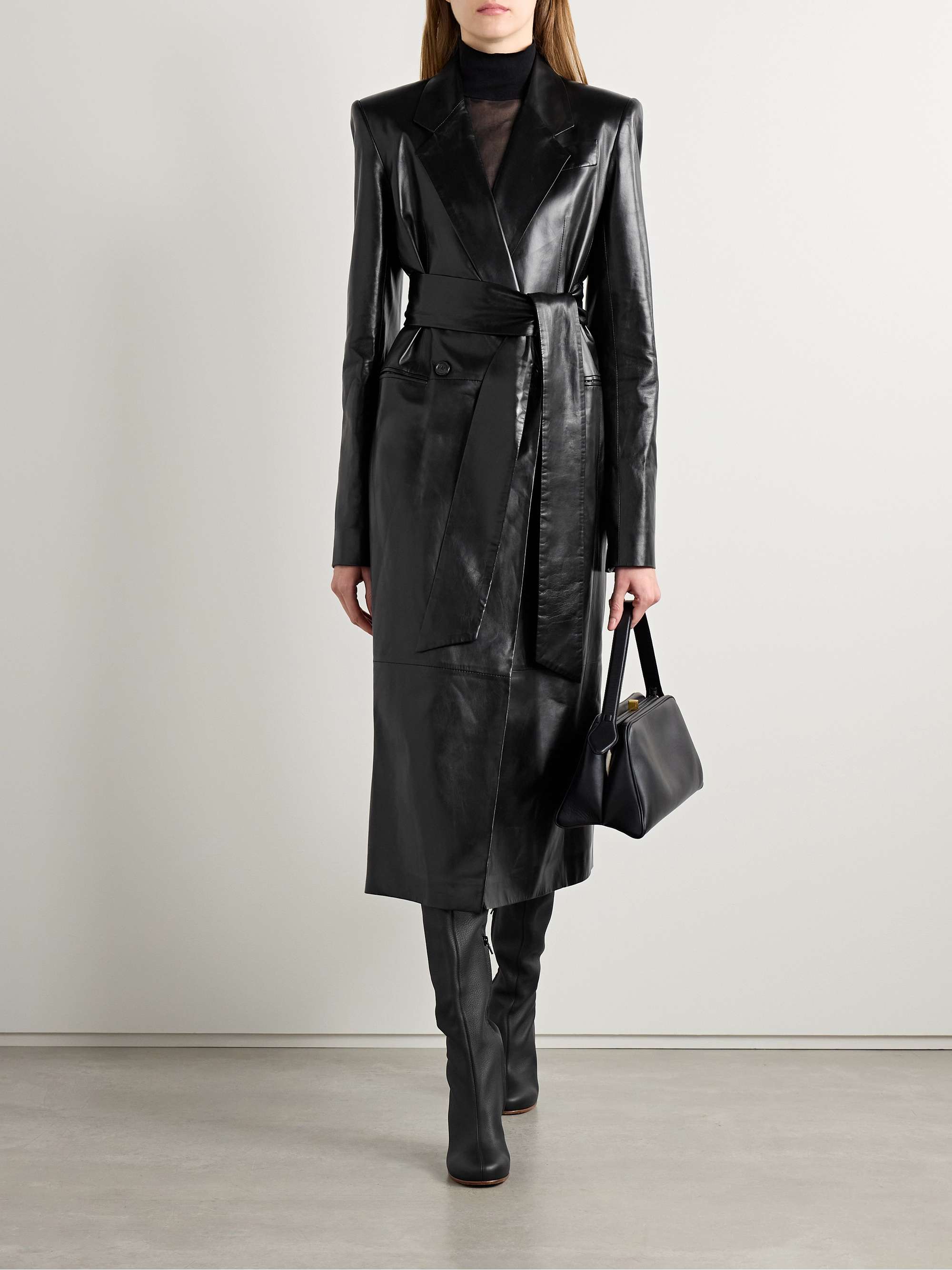 Belted leather coat 2025
