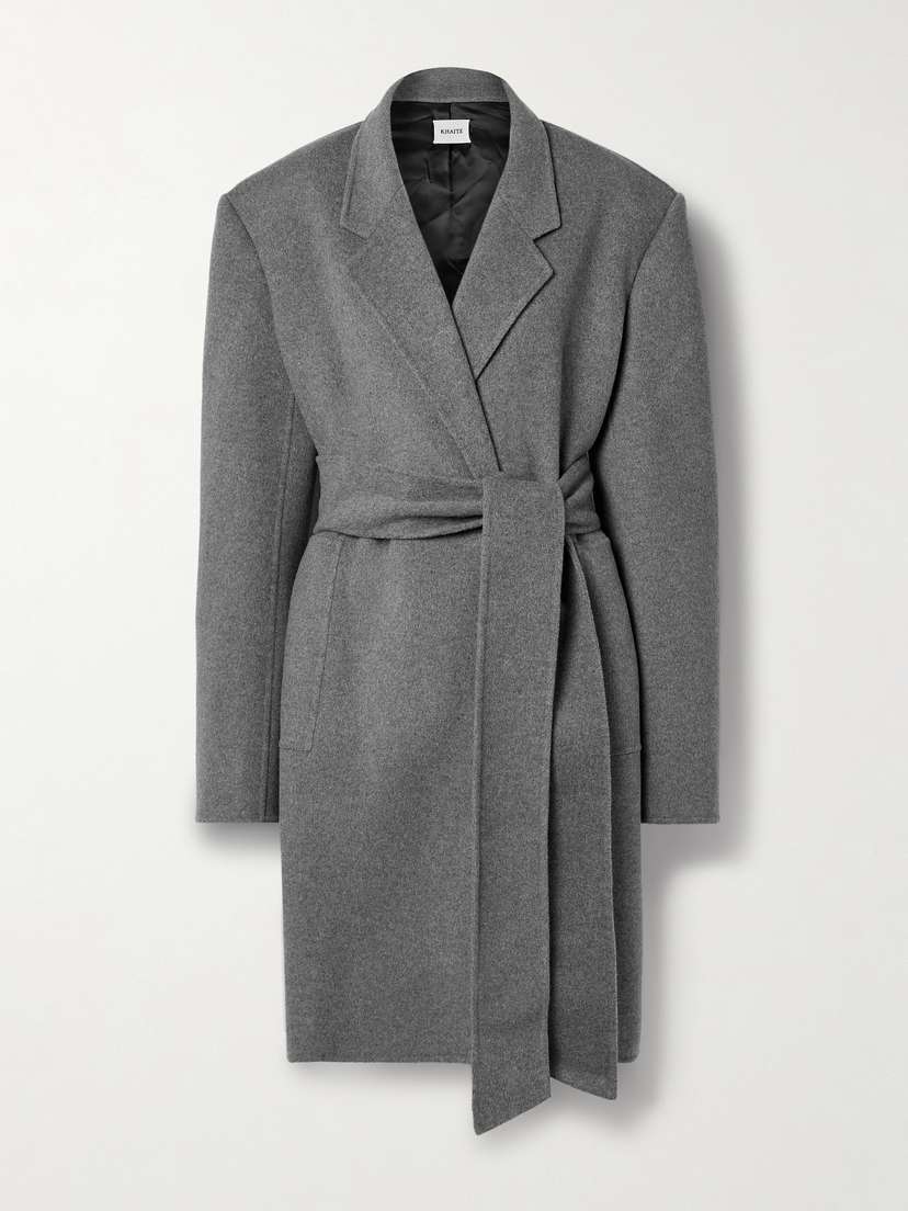 Khaite Annly Belted Wool-felt Coat