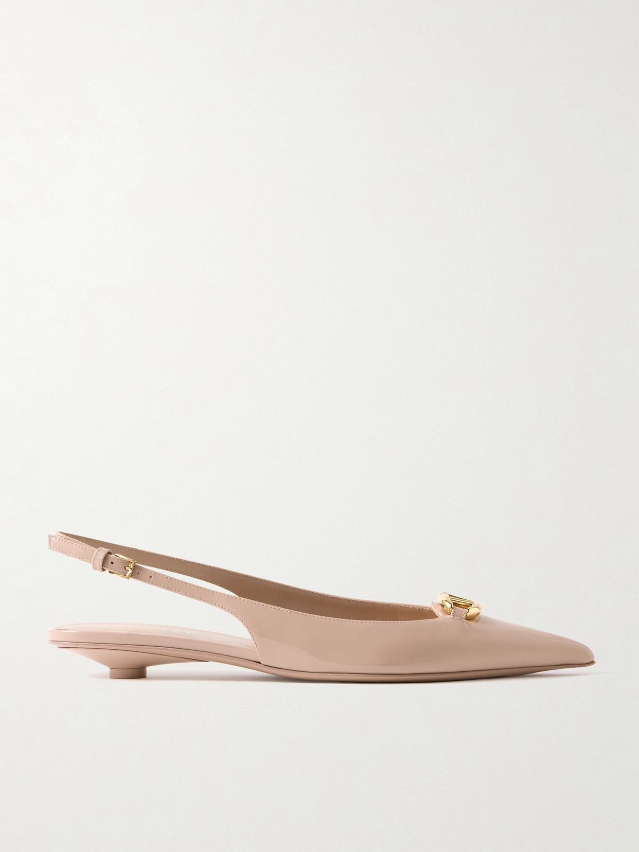 Valentino Garavani Vlogo Signature Leather Slingback Ballerina Shoes In Pink