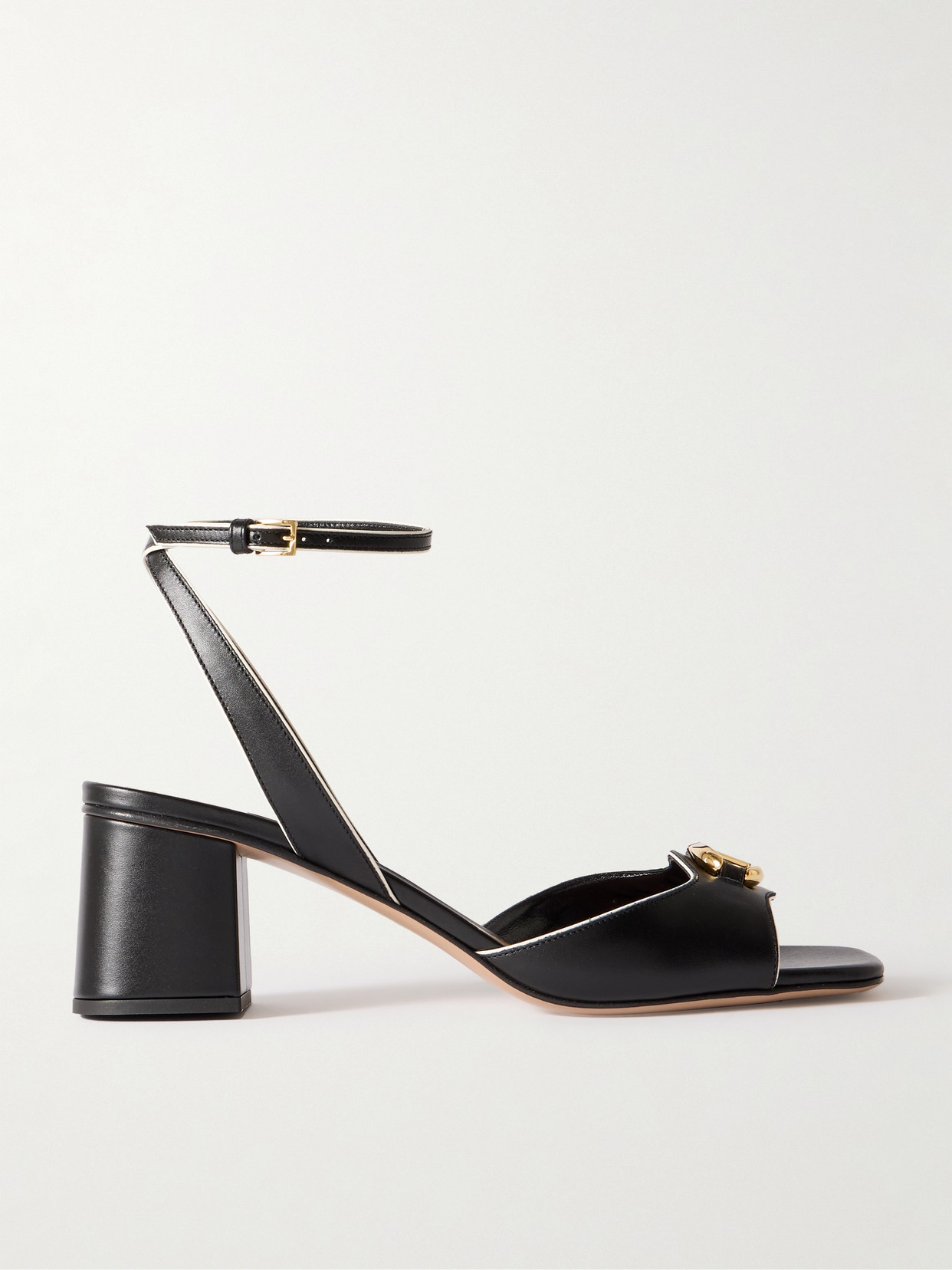 Valentino Garavani Vlogo Bold 60 Leather Sandals In Black