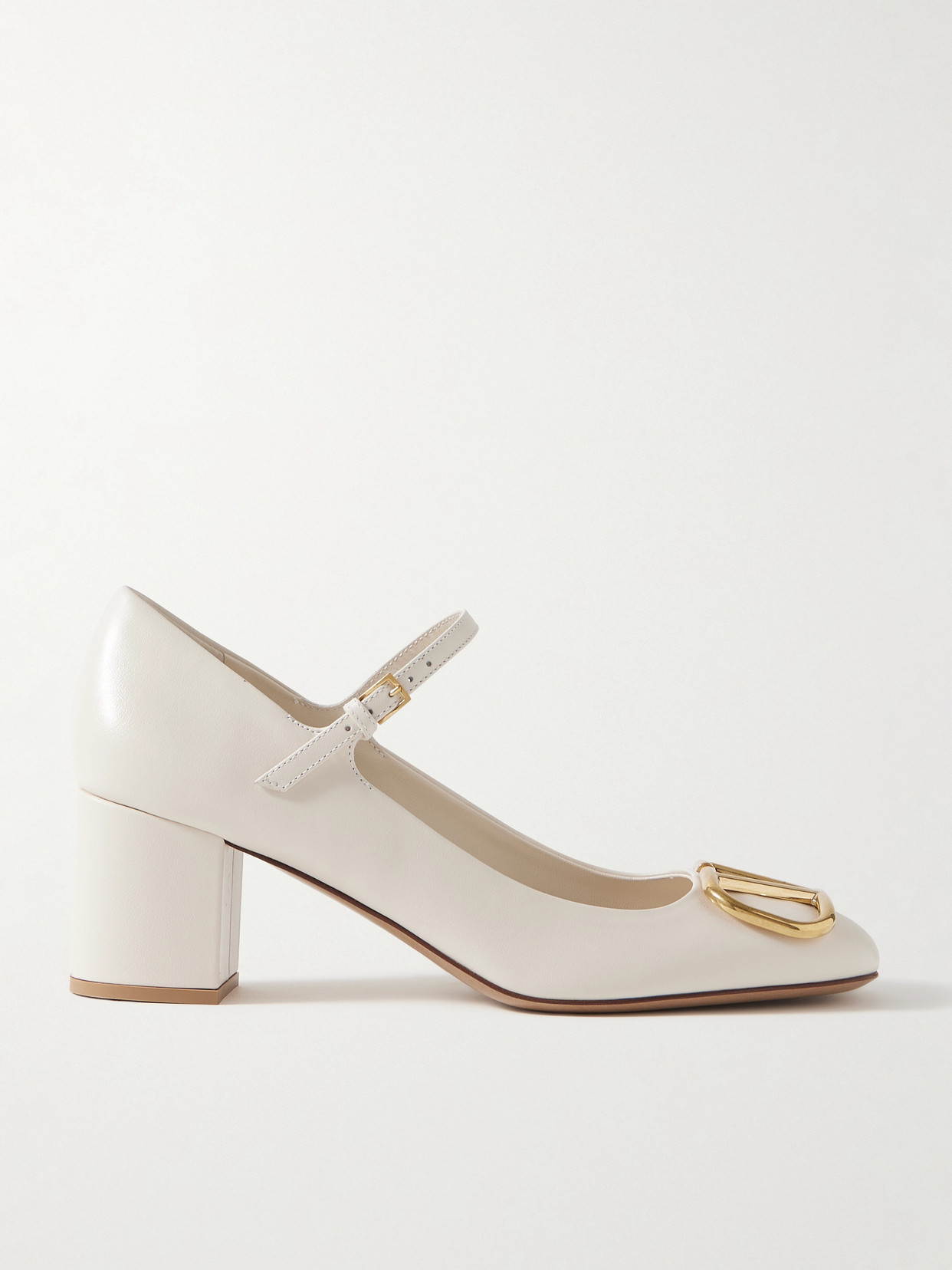Valentino Garavani Vlogo 60 Leather Mary Jane Pumps In Ivory