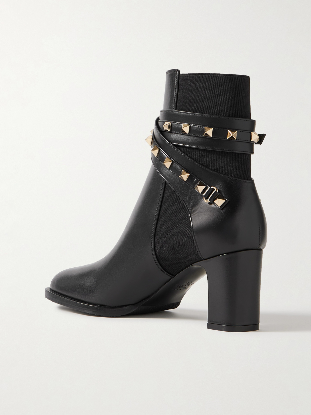 Valentino Garavani Rockstud 70mm Calfskin Ankle Boot Woman Black 41 In Black