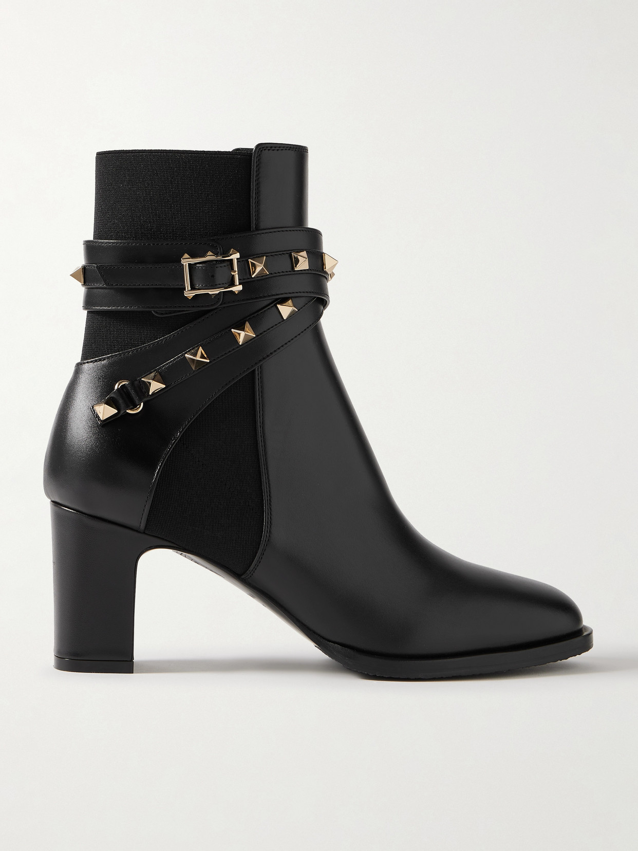 Valentino Garavani - Rockstud Beatle 70 Leather Ankle Boots - Black