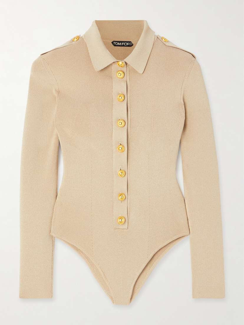 Tom Ford Embellished Stretch-knit Bodysuit