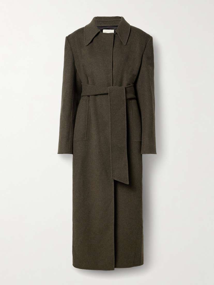 Khaite Lea Belted Wool-felt Coat