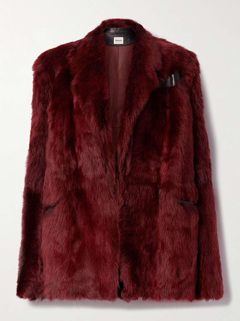 Khaite Willow Leather-trimmed Shearling Jacket