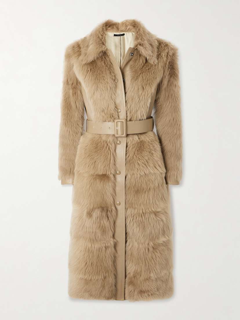 Tom Ford Leather-trimmed Shearling Coat