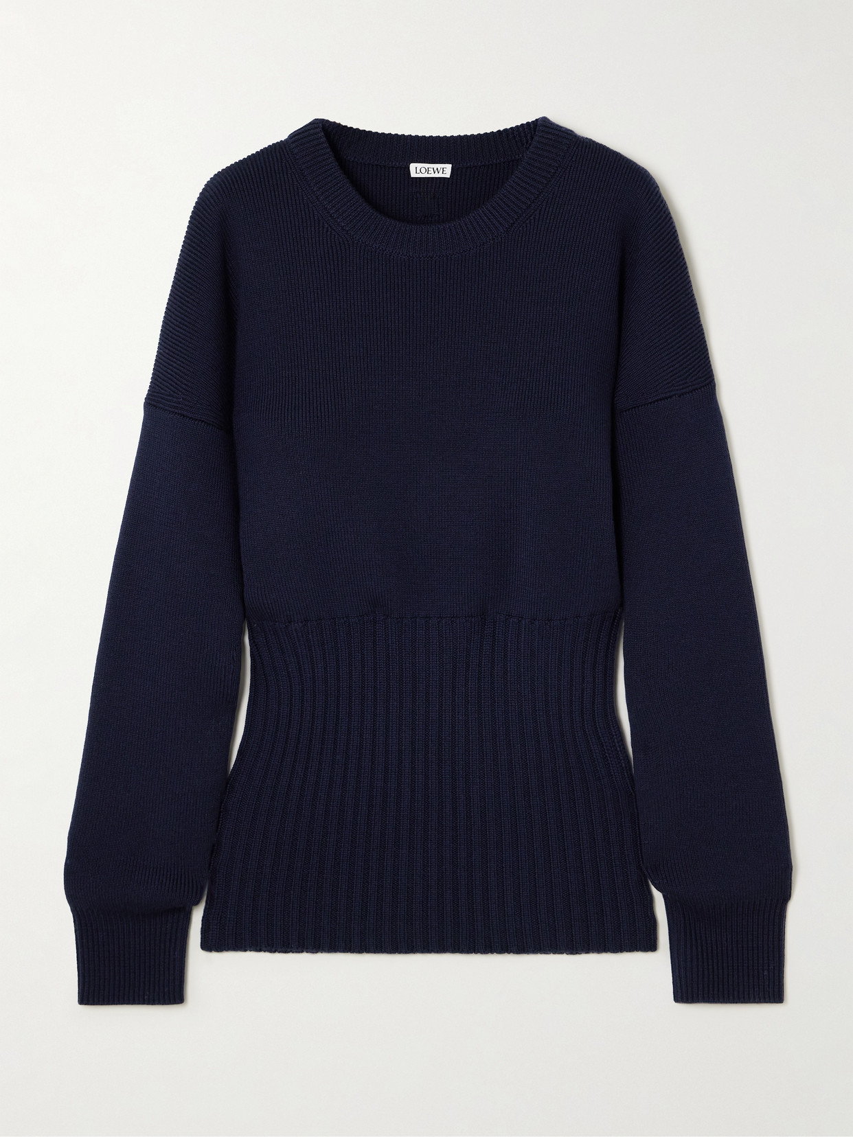 Loewe Ribbed Wool Jumper In Blue