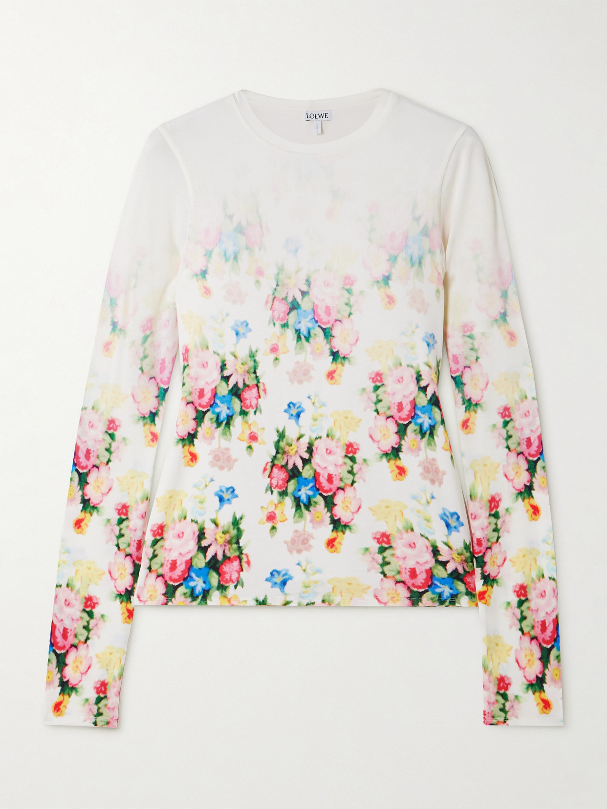 Loewe - Floral-print Stretch-modal Jersey Top - White