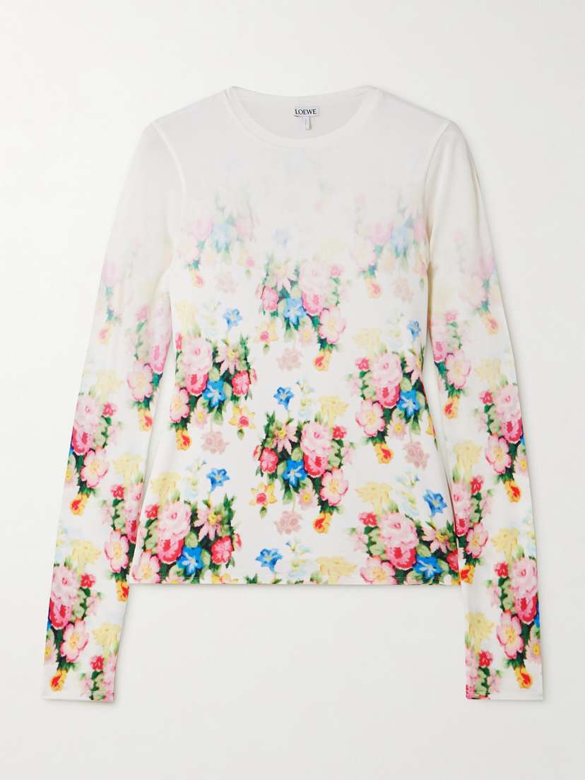 Loewe Floral-print Stretch-modal Jersey Top
