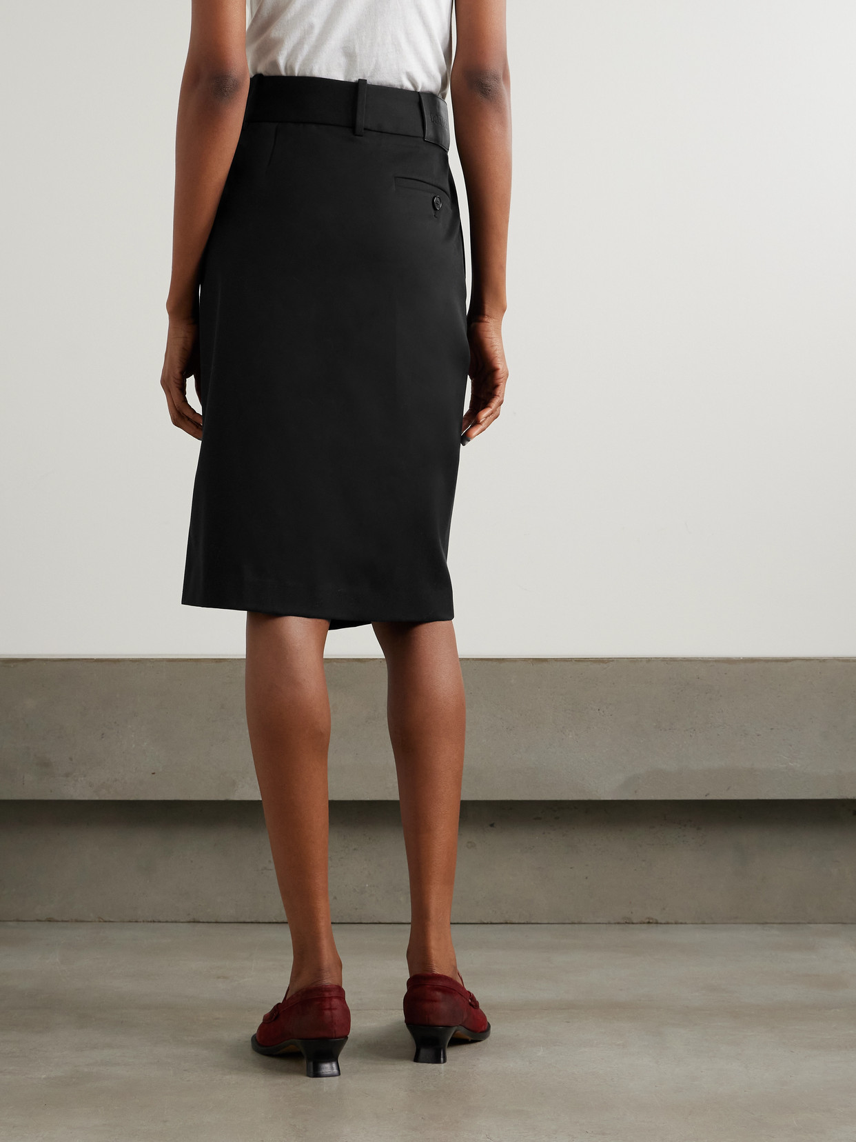 Loewe Wrap Skirt In Cotton And Silk In Black
