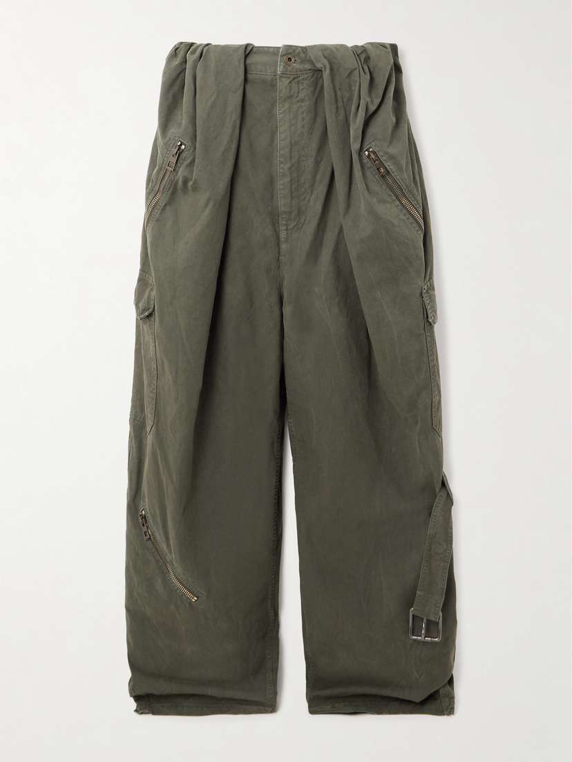Loewe Gathered Draped Cotton-canvas Cargo Pants