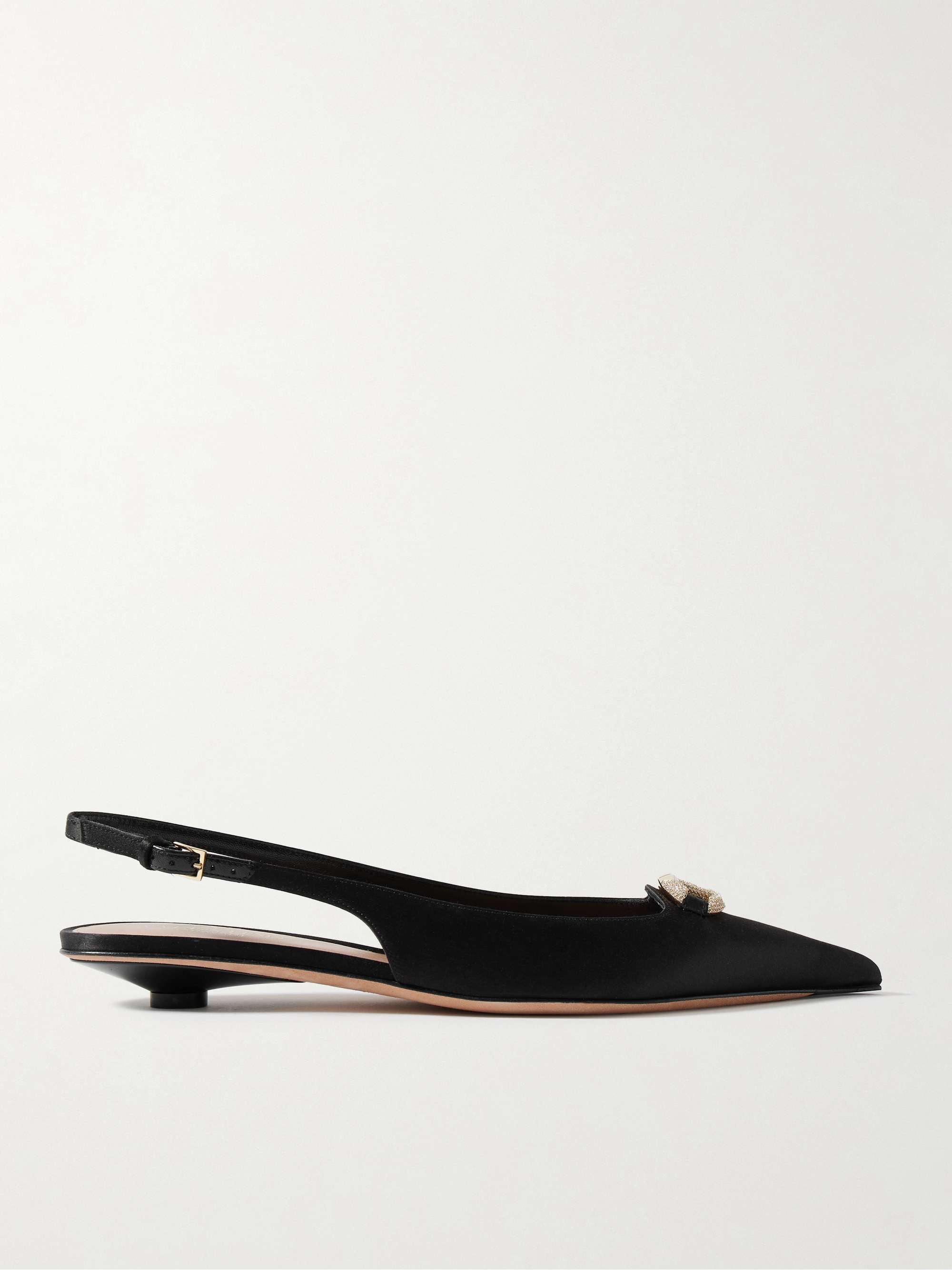 VLOGO Bold 20 crystal embellished satin pumps black IT36.5