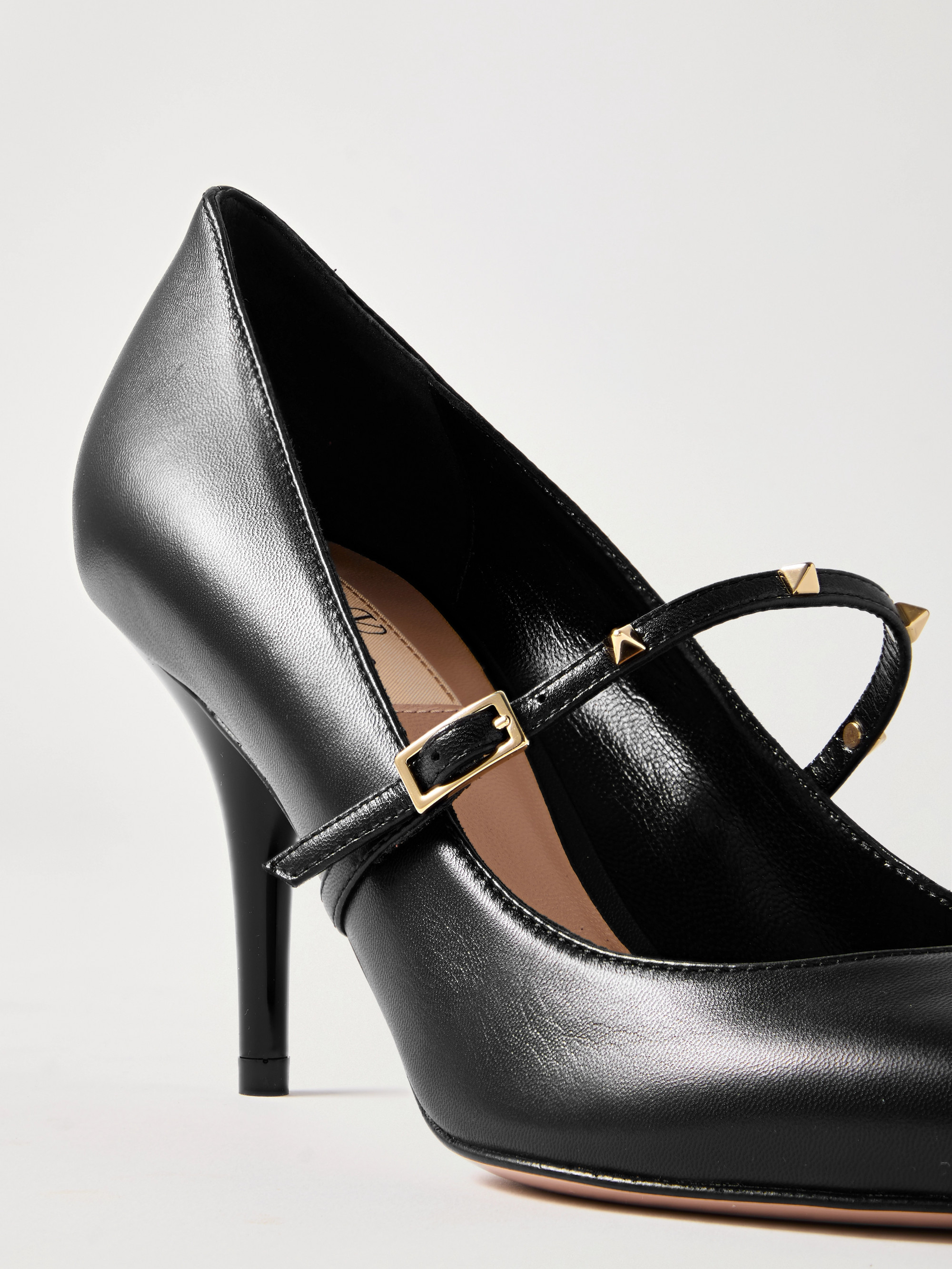 VALENTINO GARAVANIポインテッドトゥ 35 Valentino Garavani - Rockstud Wispy 80 leather Mary Jane pumps | Plush