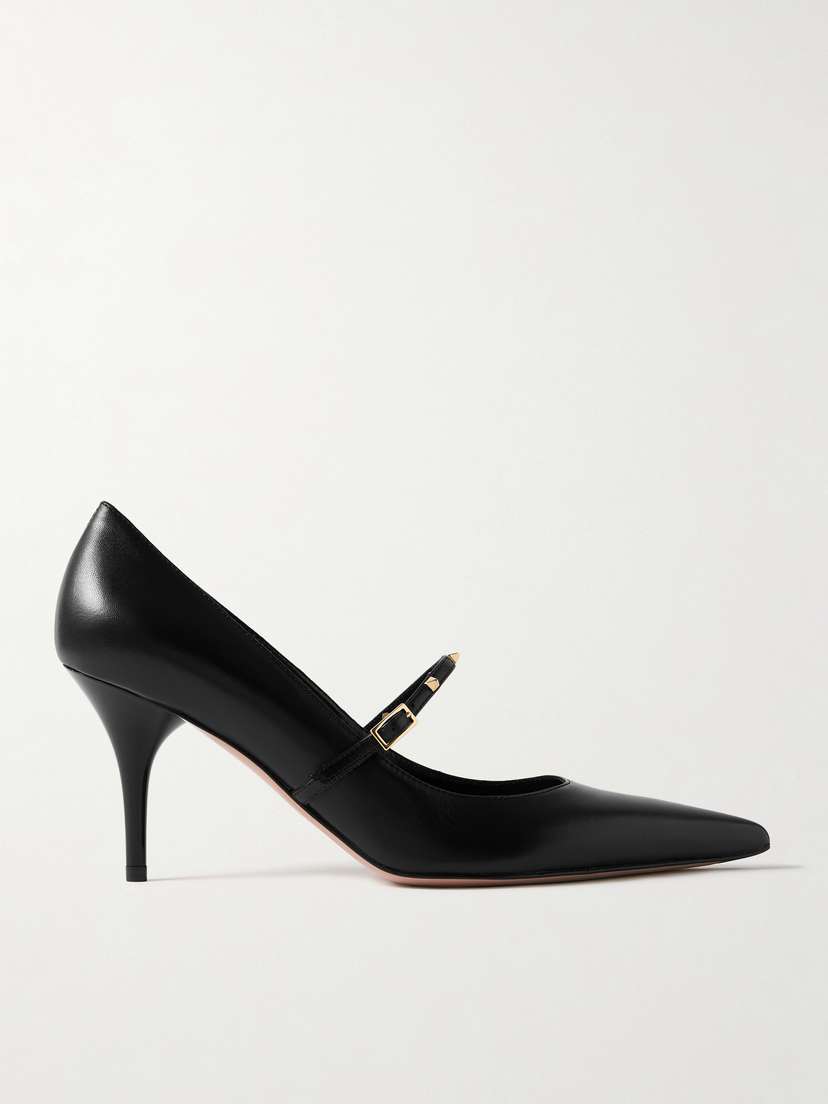 Valentino Garavani Rockstud Wispy 80 Leather Mary Jane Pumps
